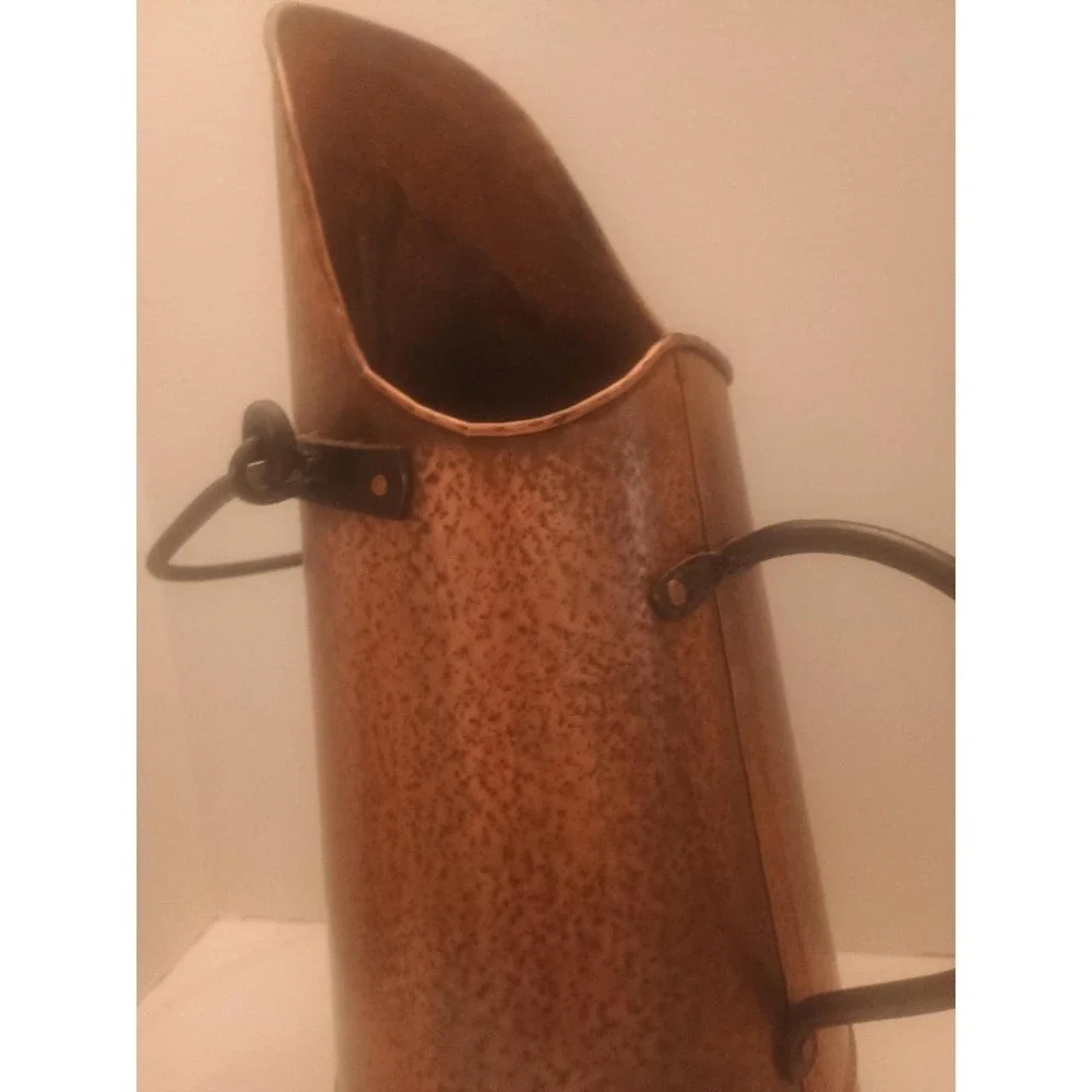 Vintage Hammered Copper Coal Scuttle